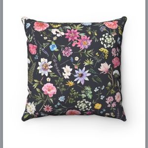 Nightingale Floral Throw Pillow